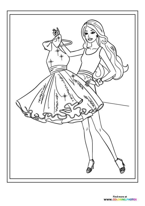 Girl trying dress