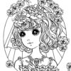 Girl coloring page for Adults