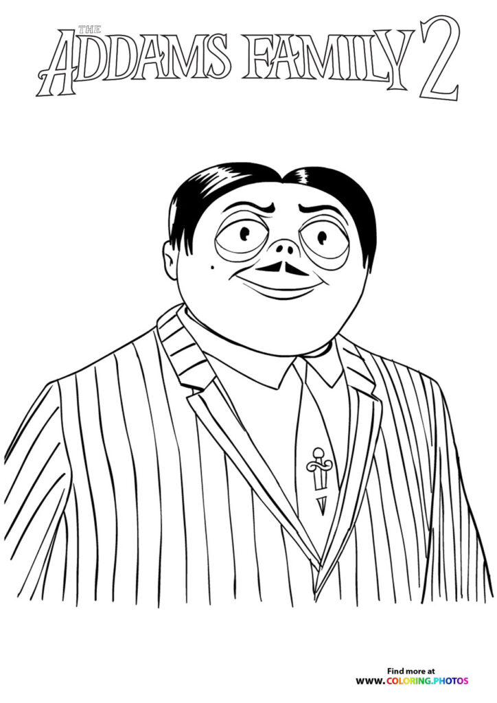 Gomez from Addams Family 2 coloring page