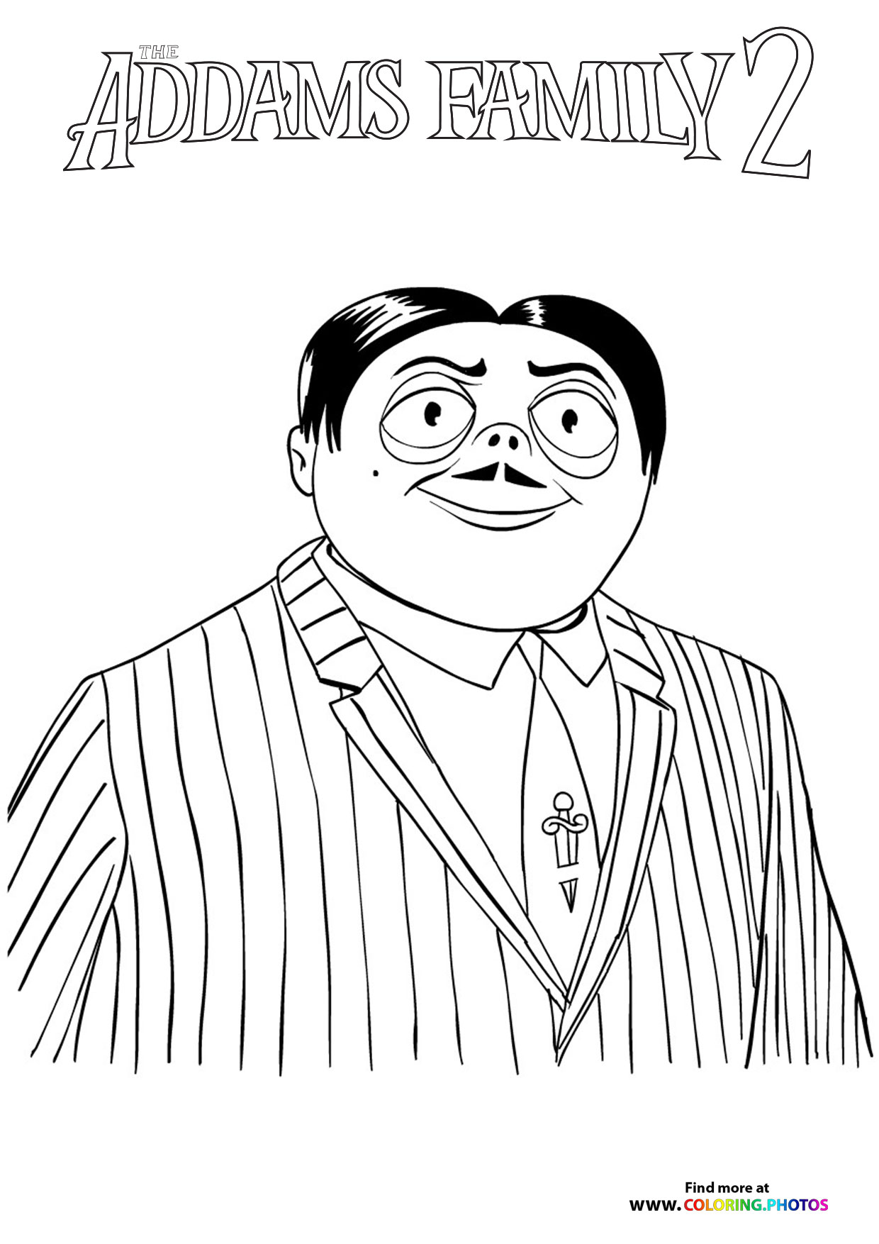 Gomez from Addams Family 2 coloring page