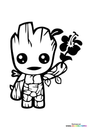 Groot with flower