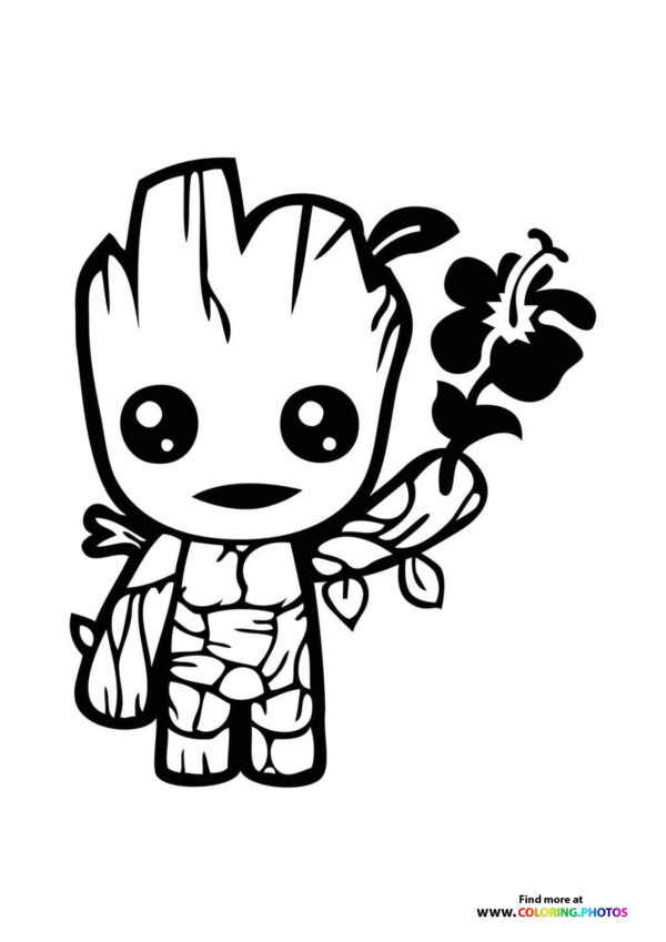 Groot with flower