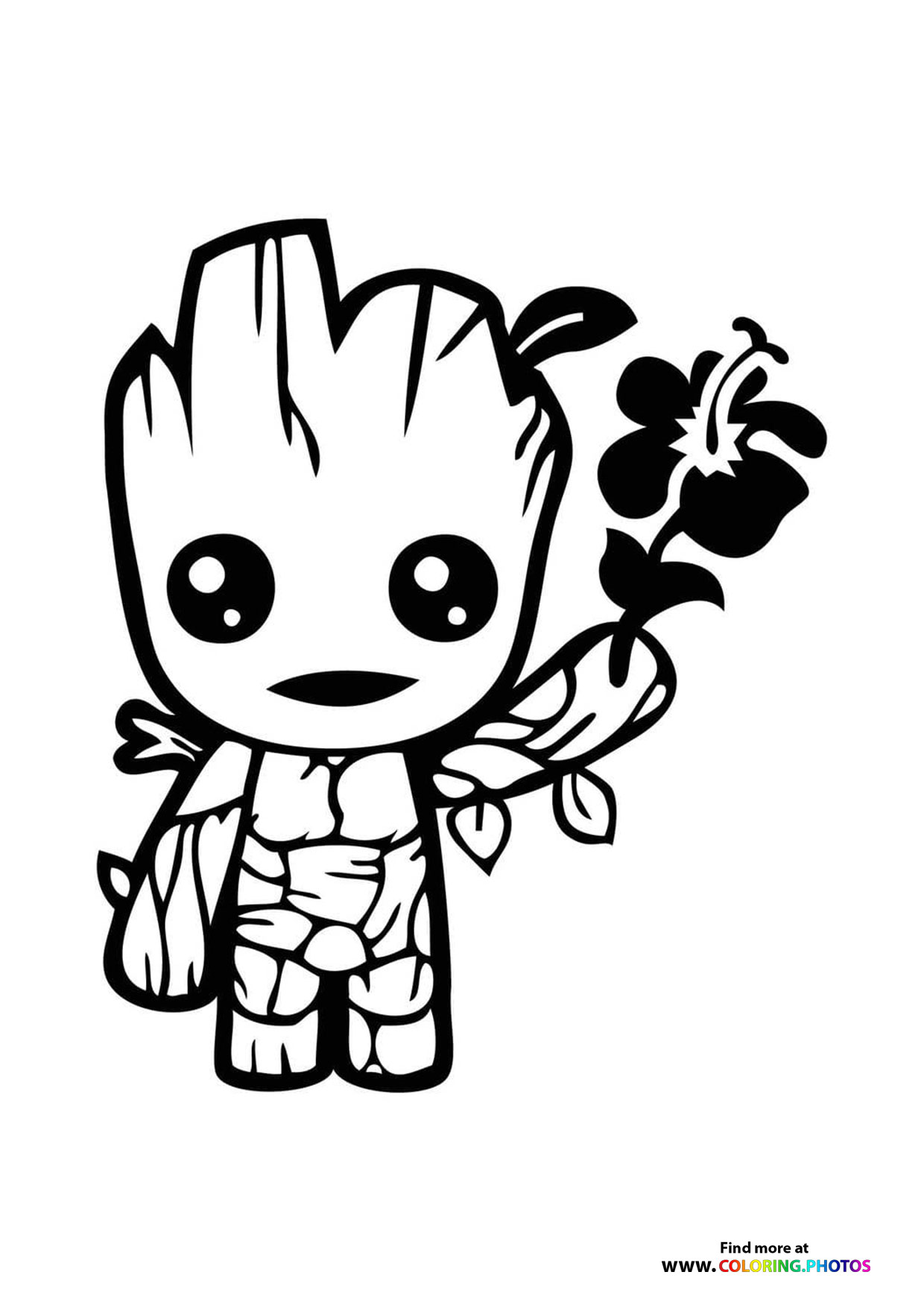 Groot with flower