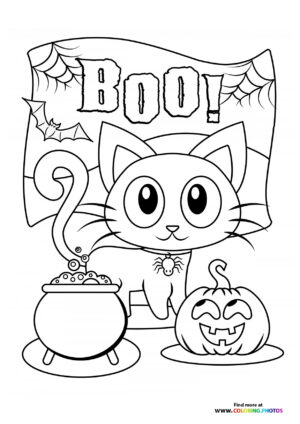 Halloween Cat with Boo