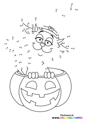 Halloween cat dot the dots