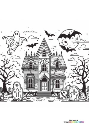Haunted Mansion with Graveyard