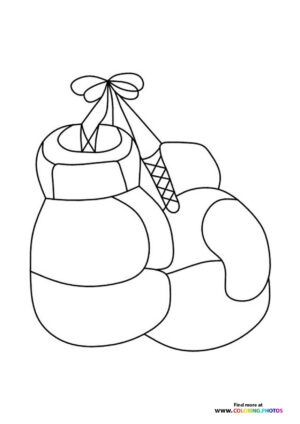 Hanging boxing gloves