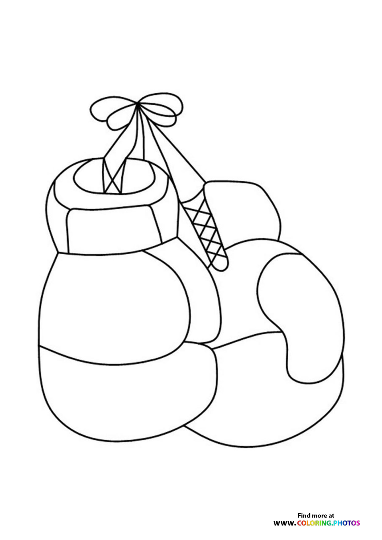 Hanging boxing gloves