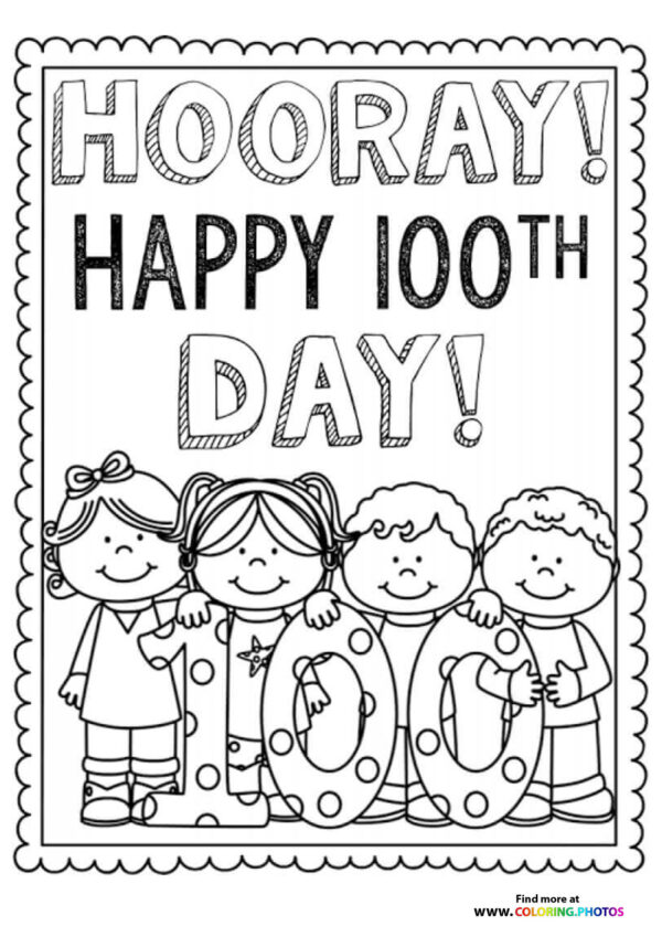 Happy 100th Day of School coloring page