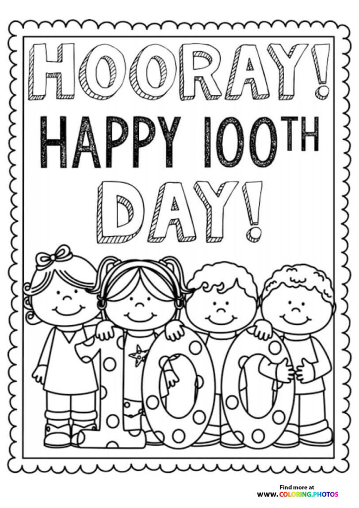 Happy 100th Day of School coloring page