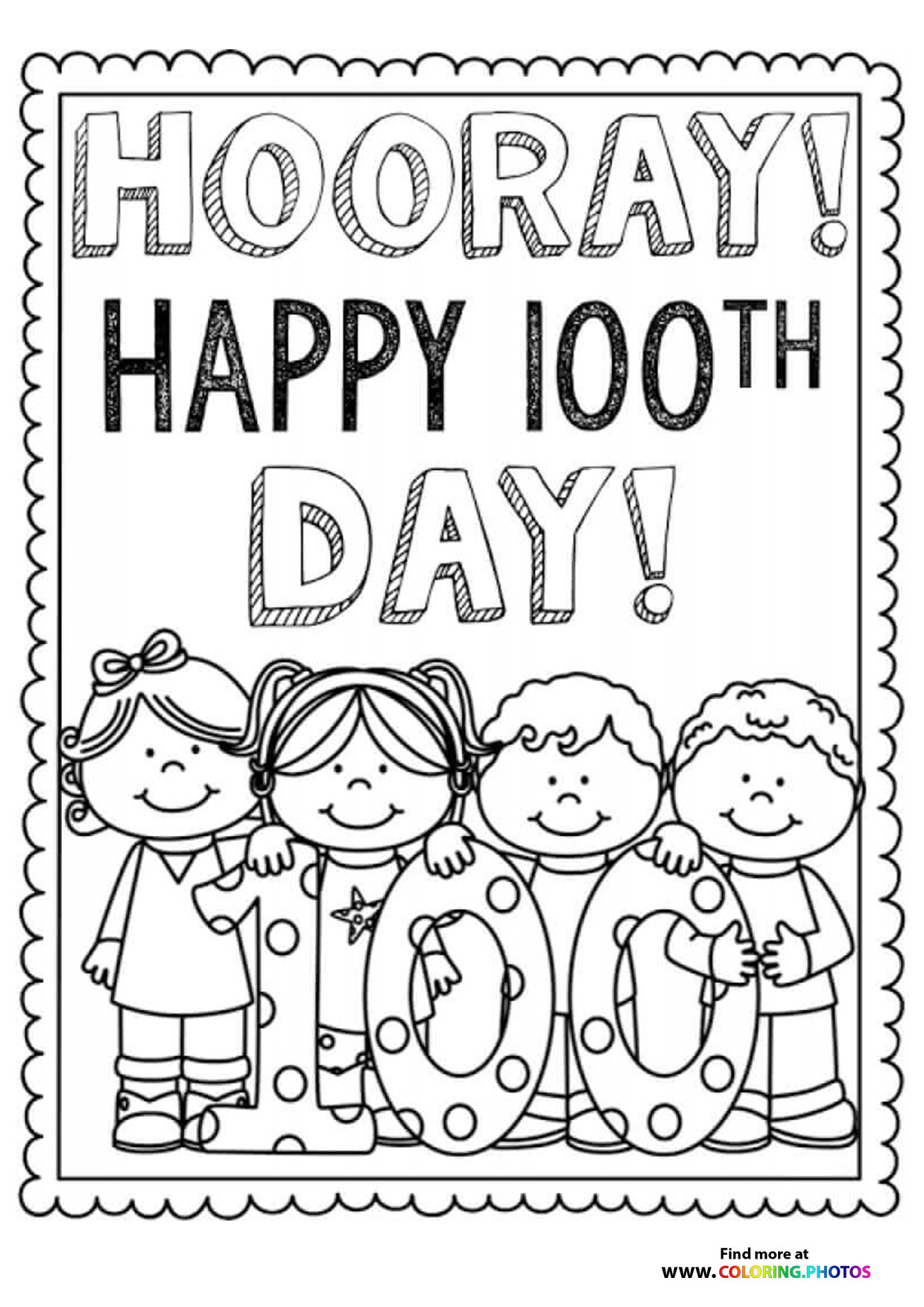 Happy 100th Day of School coloring page