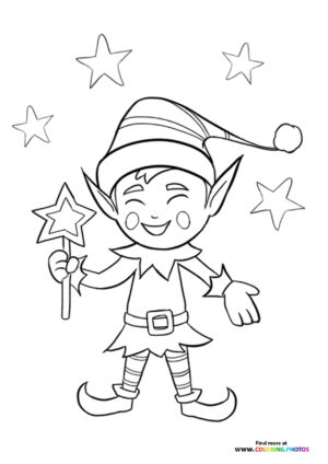 Happy Christmas Elf with Stars