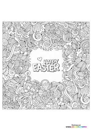 Happy Easter Zentangle Frame