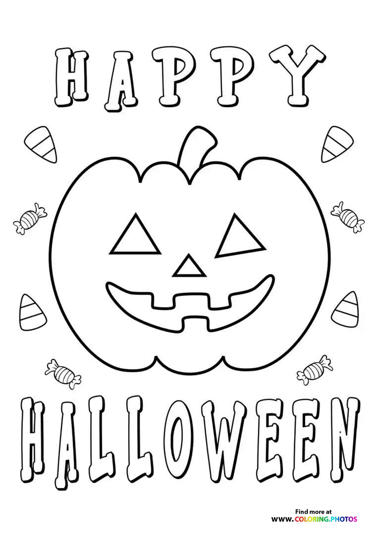 Halloween pumpkin coloring page