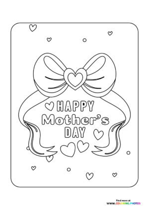 Happy Mother's Day Ribbon & Hearts