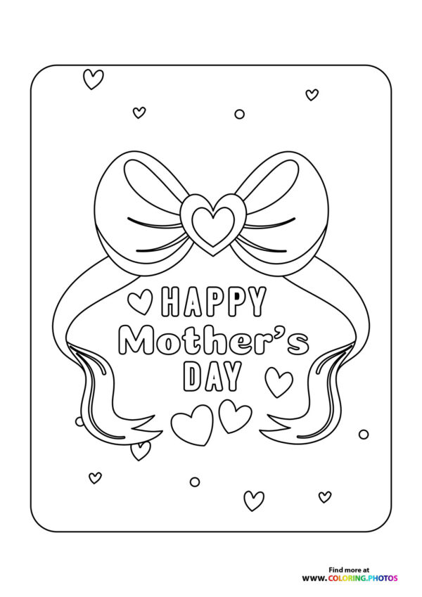 Happy Mother’s Day Ribbon & Hearts
