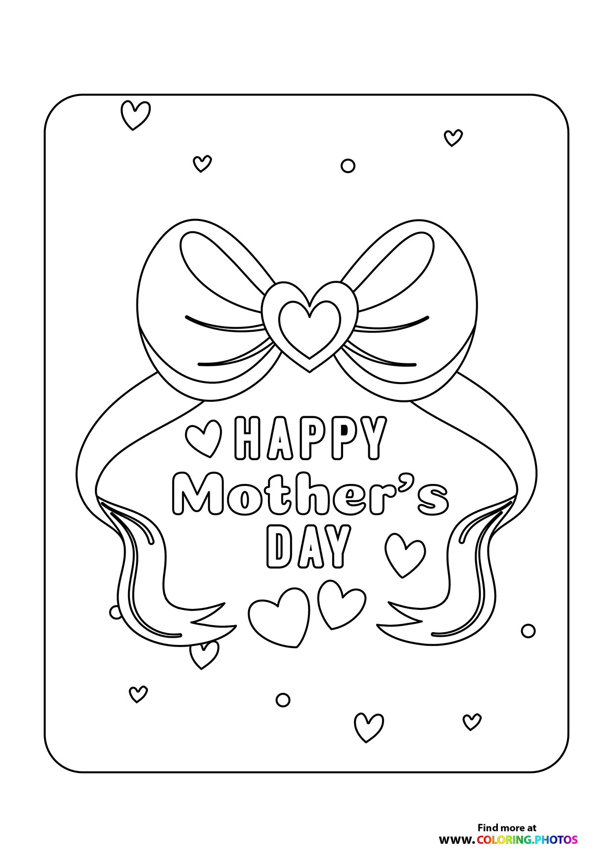 Happy Mother’s Day Ribbon & Hearts
