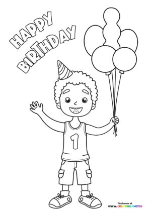 Happy Birthday Boy with Balloons