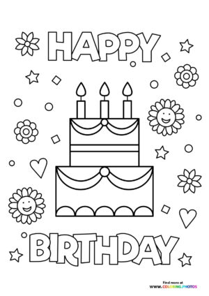 Happy Birthday Cake with Candles