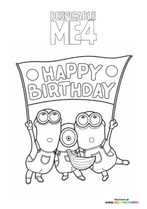 Minions with Happy Birthday Banner
