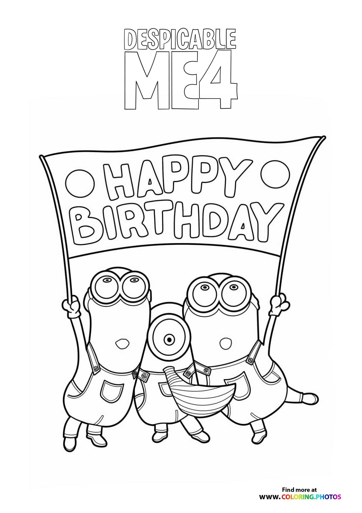Minions with Happy Birthday Banner