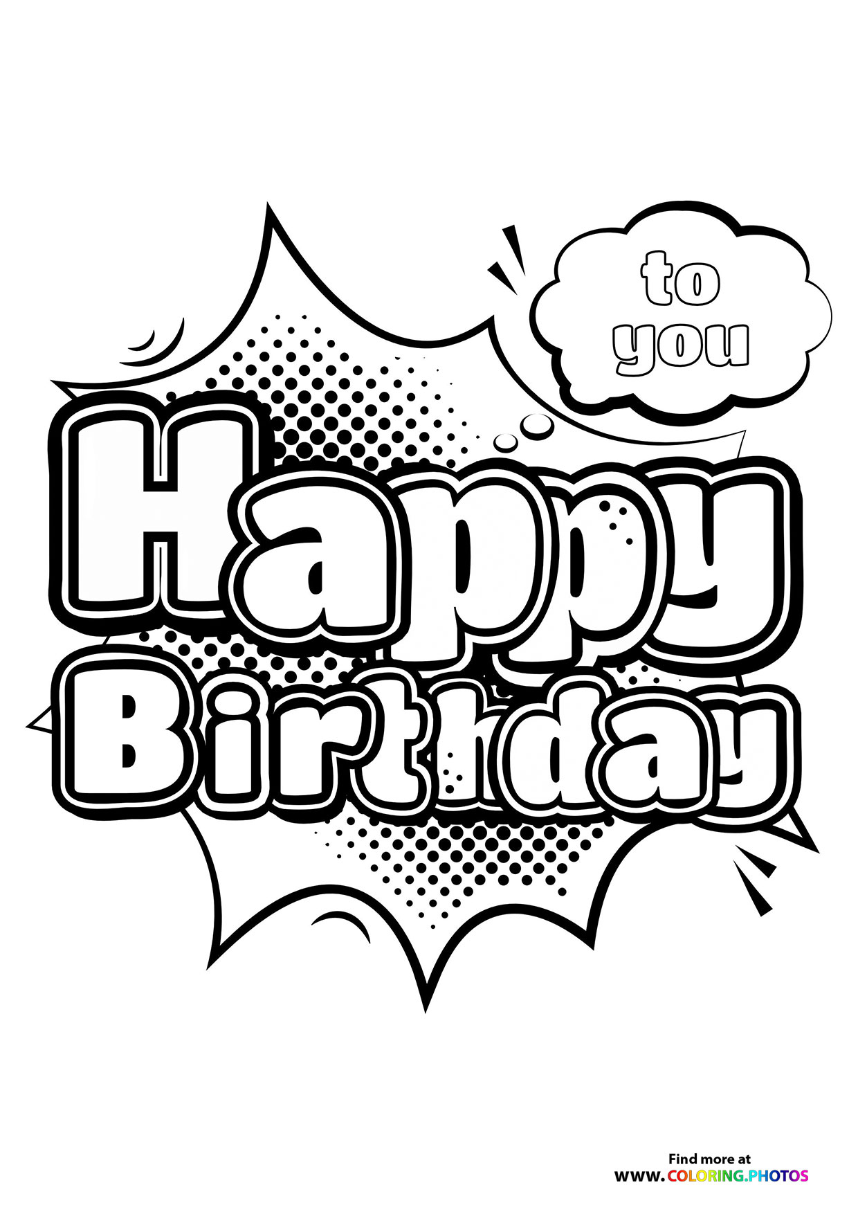 Happy birthday to you coloring page
