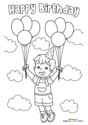 Happy Birthday Boy with Balloons