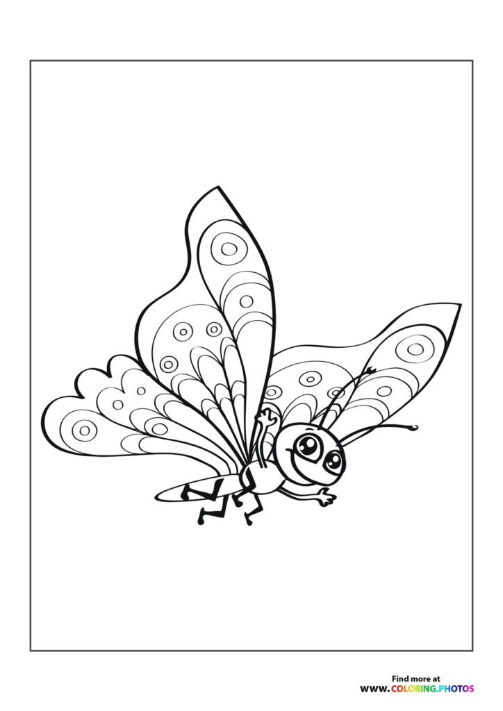 Happy butterfly flying