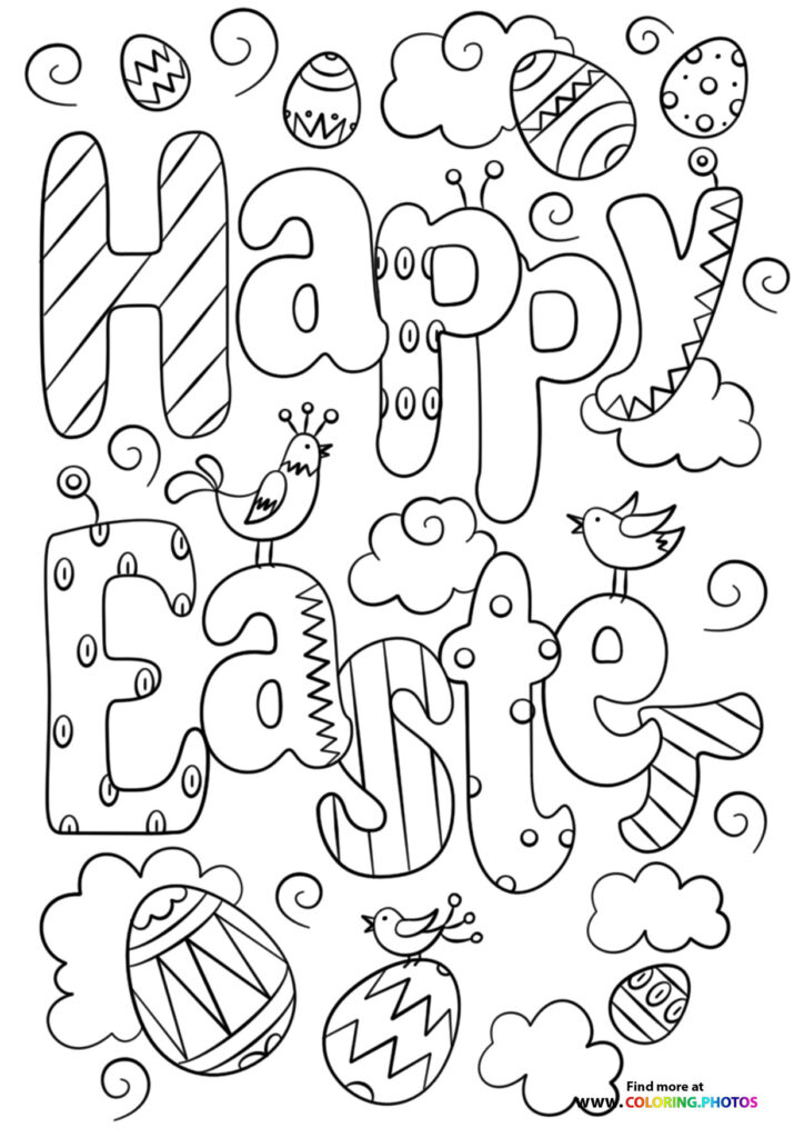 Easter doodle coloring page