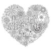 Happy Valentines day mandala coloring page