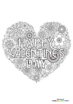 Happy Valentine's Day Mandala Heart