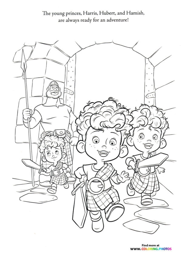 Harris Hubert and Hamish coloring page