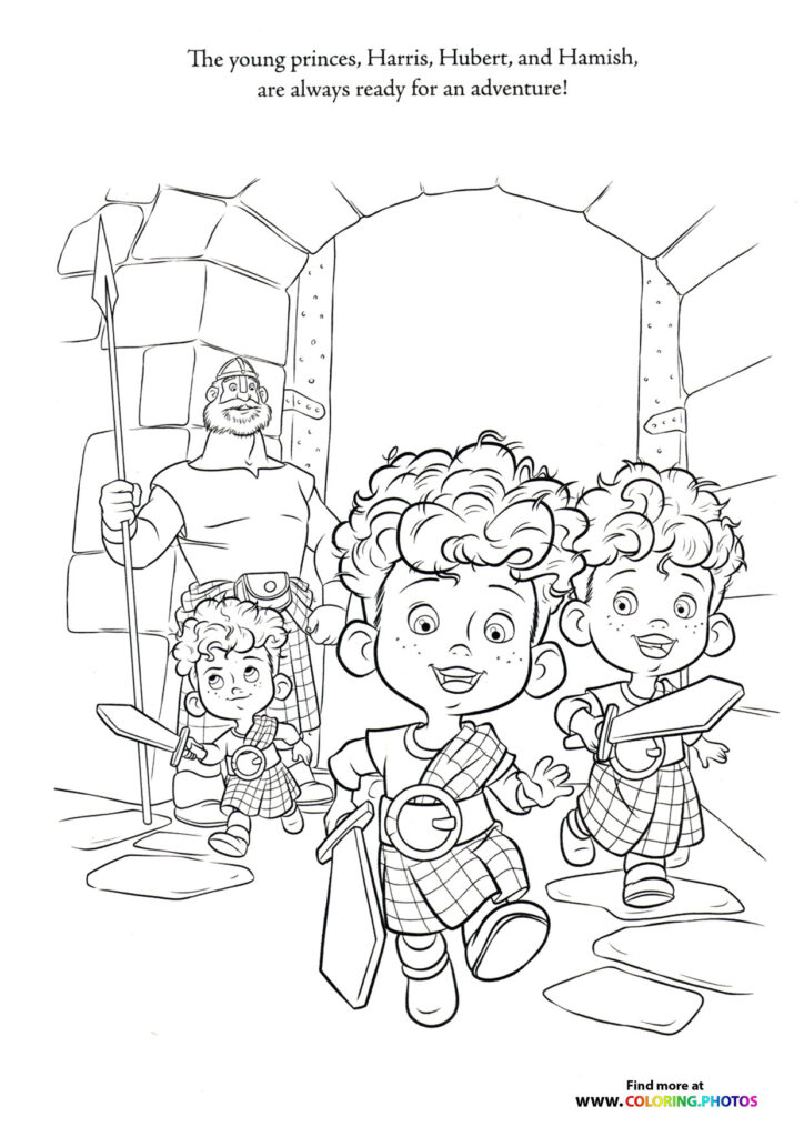 Harris Hubert and Hamish coloring page