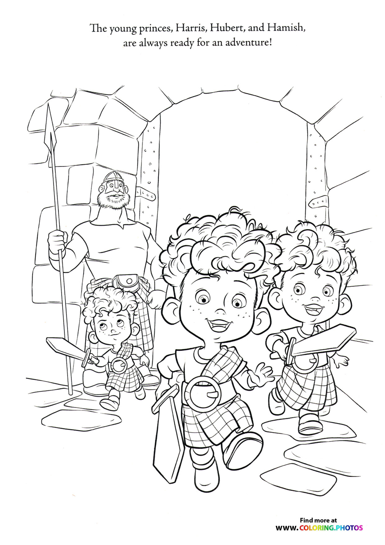 Harris Hubert and Hamish coloring page