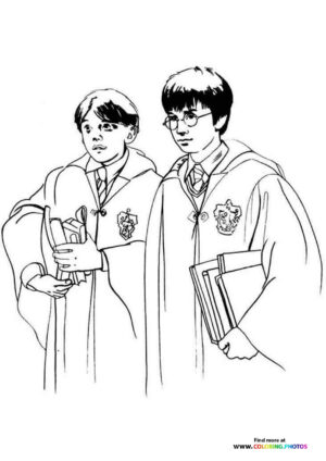 Harry and Ron in school