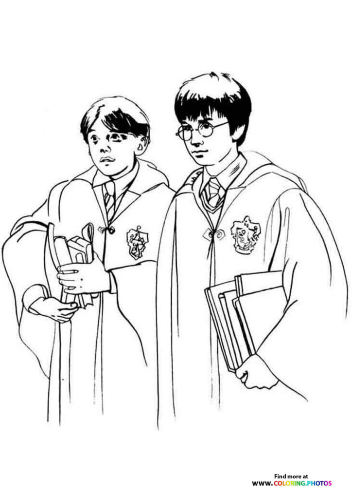 Harry and Ron in school