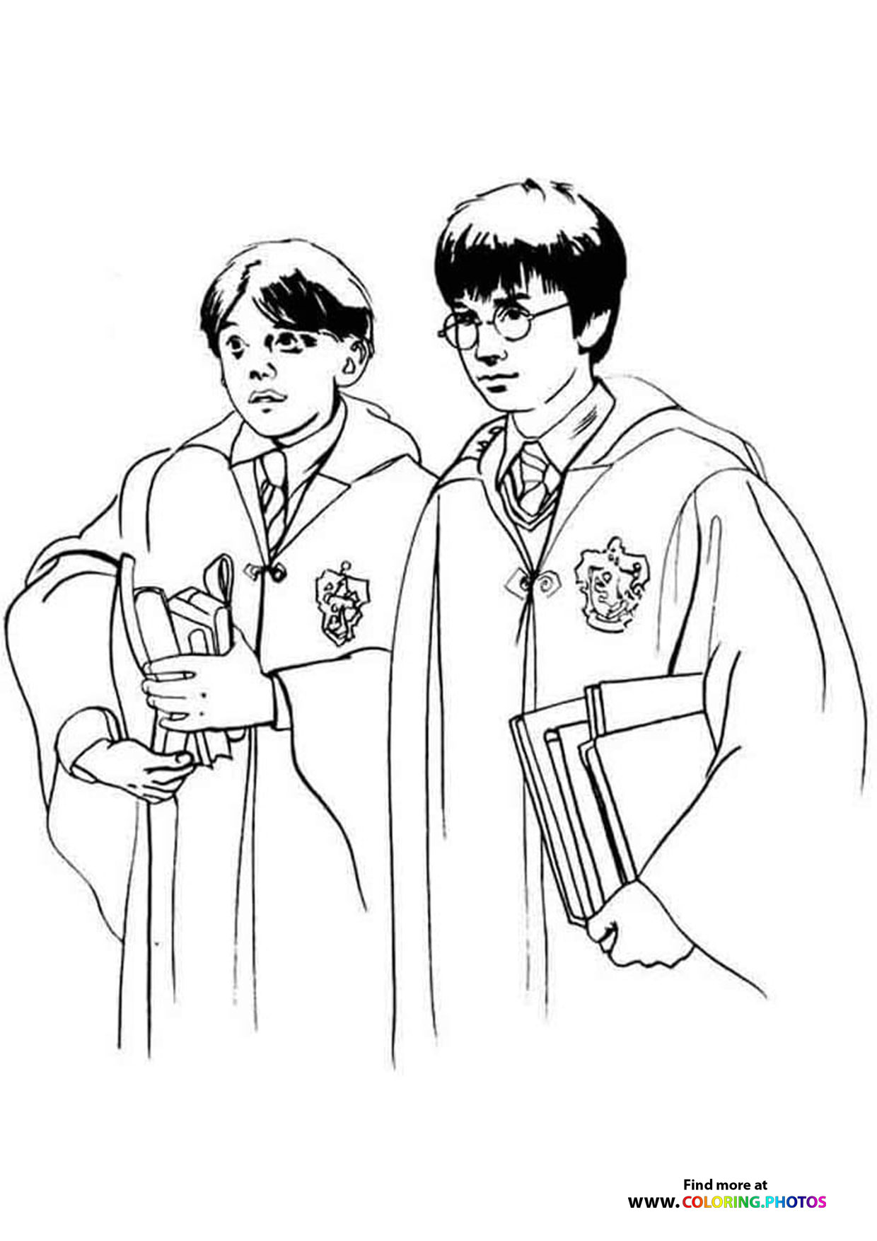 Harry and Ron in school