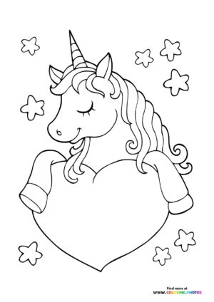 Valentines unicorn with hearth