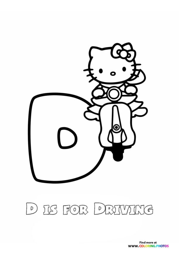 Hello Kitty ABC coloring pages page 4