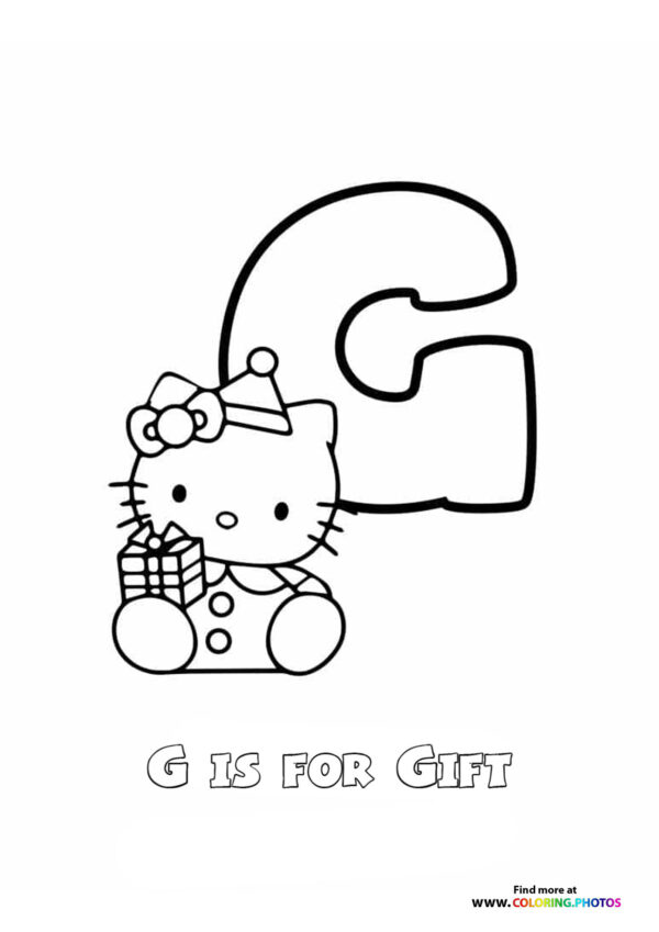 Hello Kitty ABC coloring pages page 7