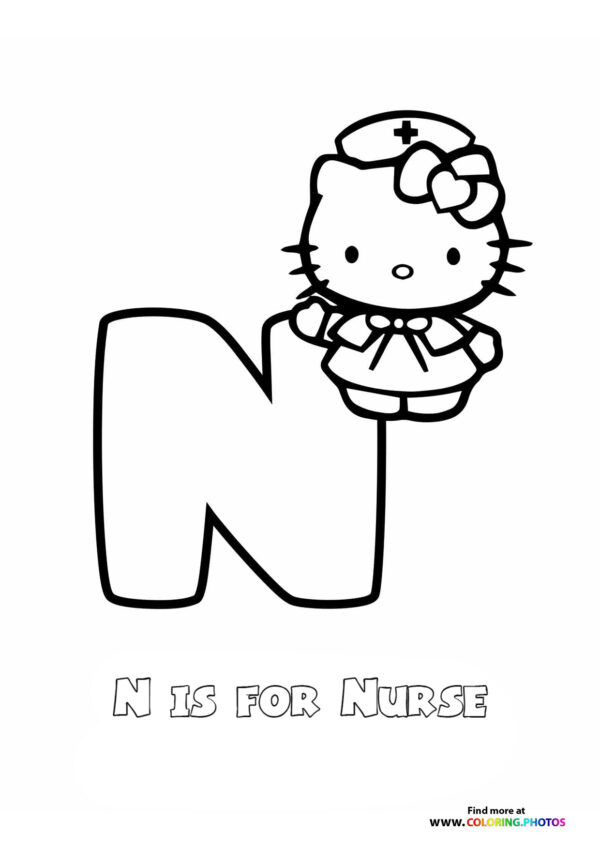 Hello Kitty ABC coloring pages page 14