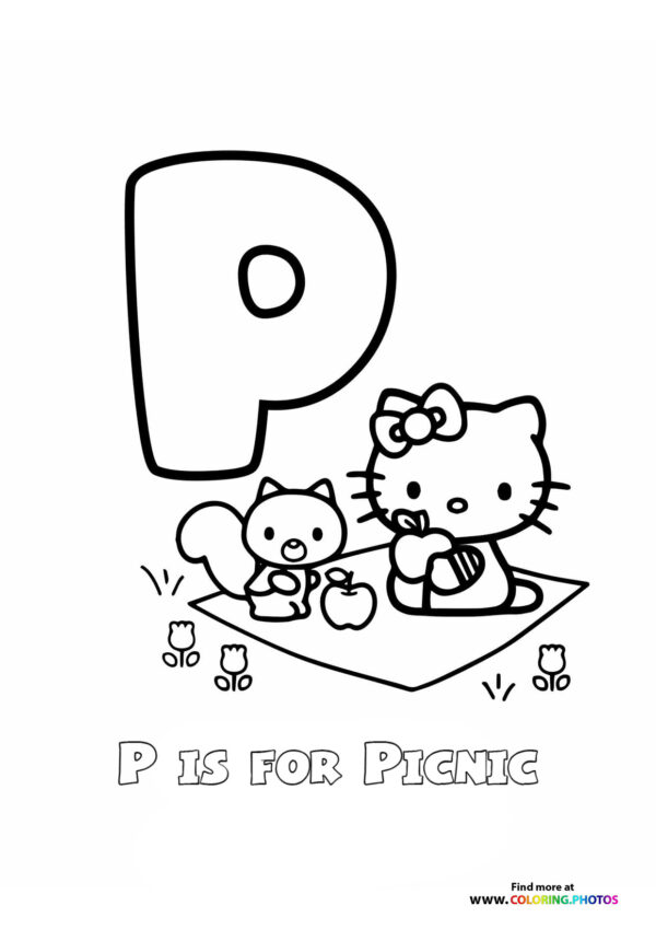 Hello Kitty ABC coloring pages page 16