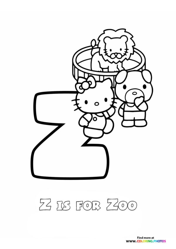 Hello Kitty ABC coloring pages page 26