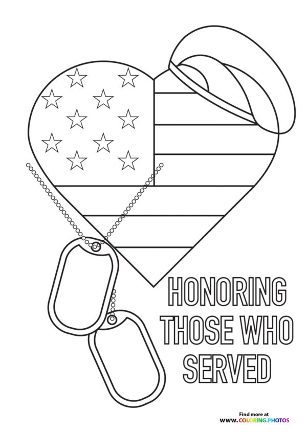 Honoring veterans coloring page