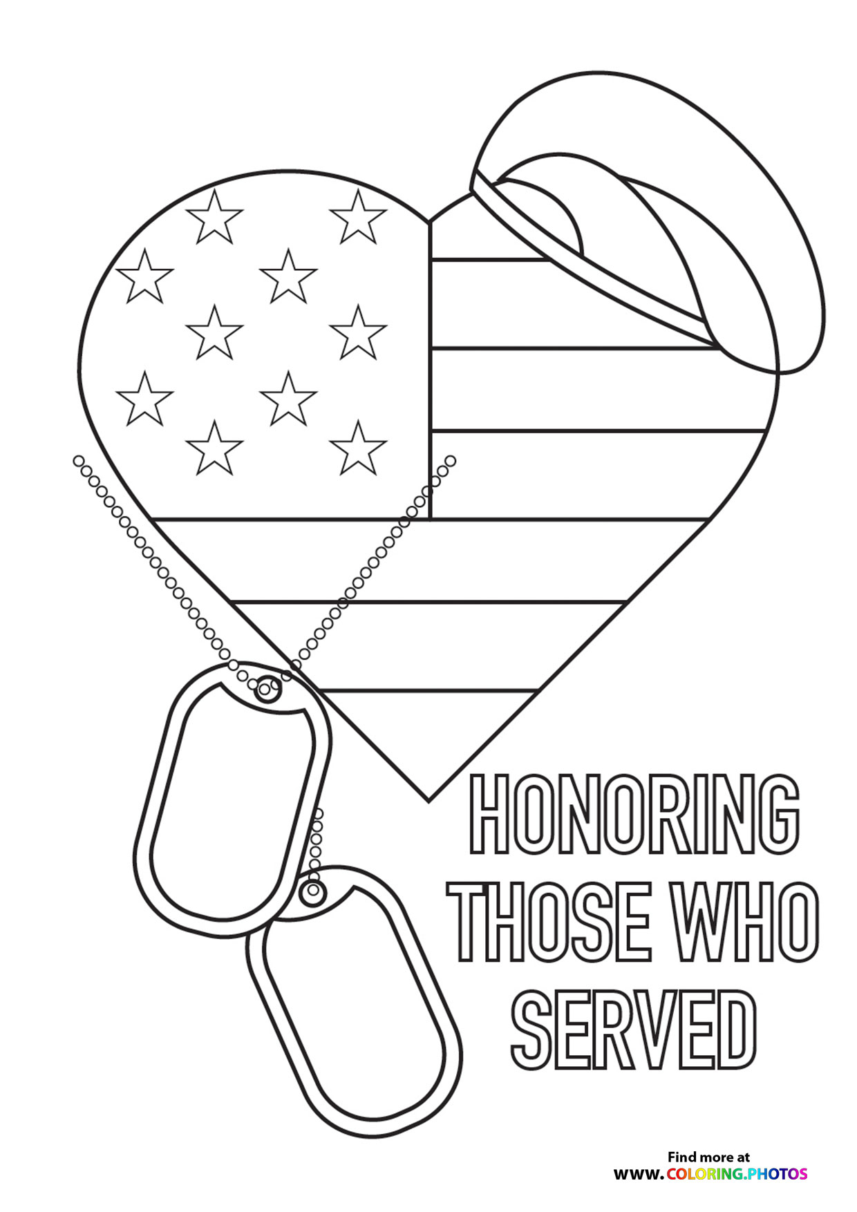 Honoring veterans coloring page