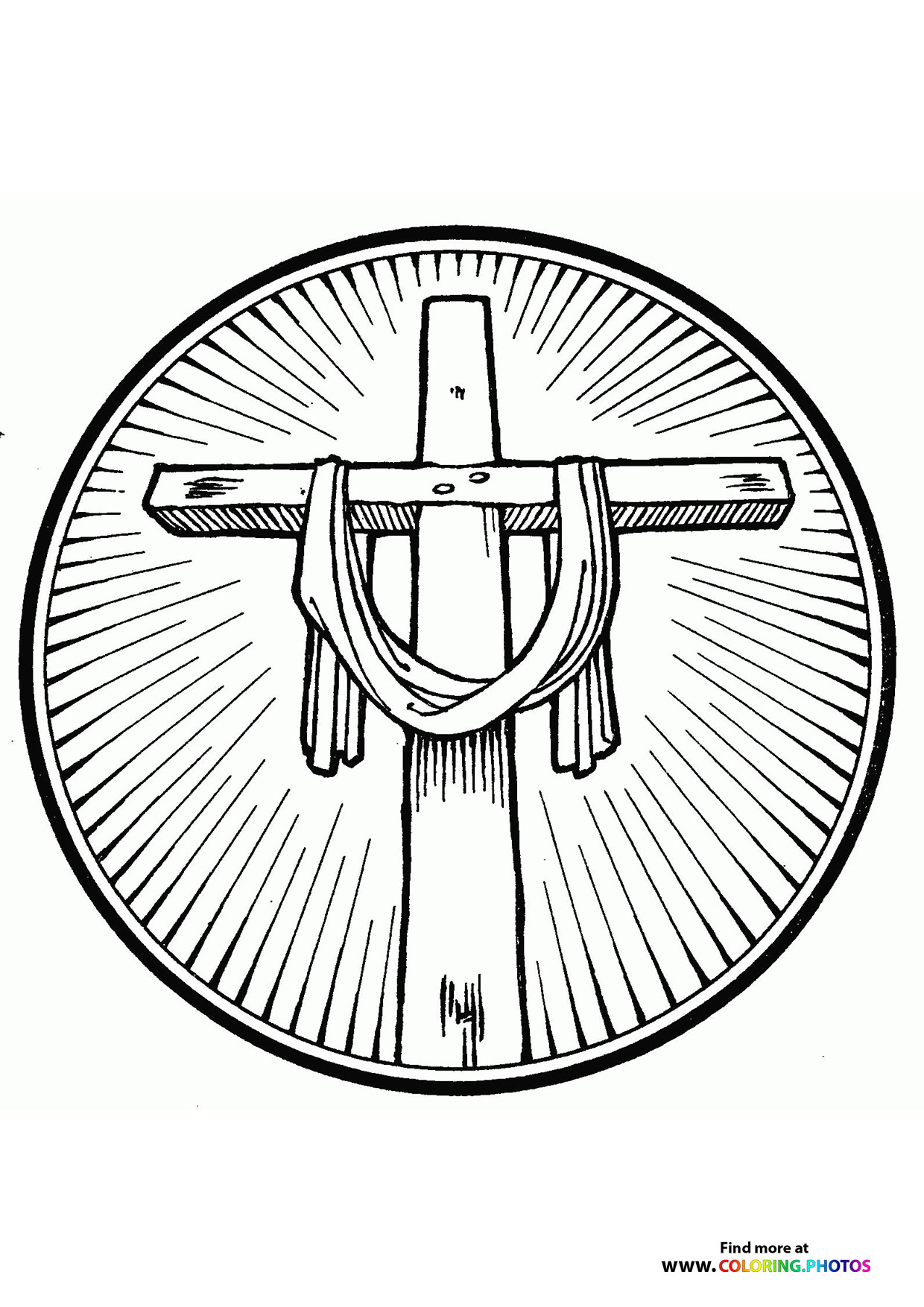 Easter Jesus cross coloring page