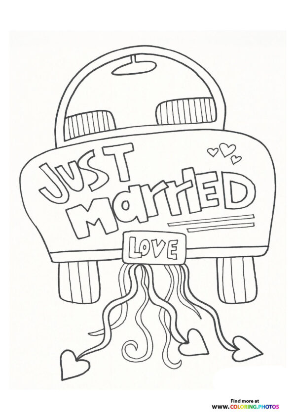 Just Married Car with Ribbon