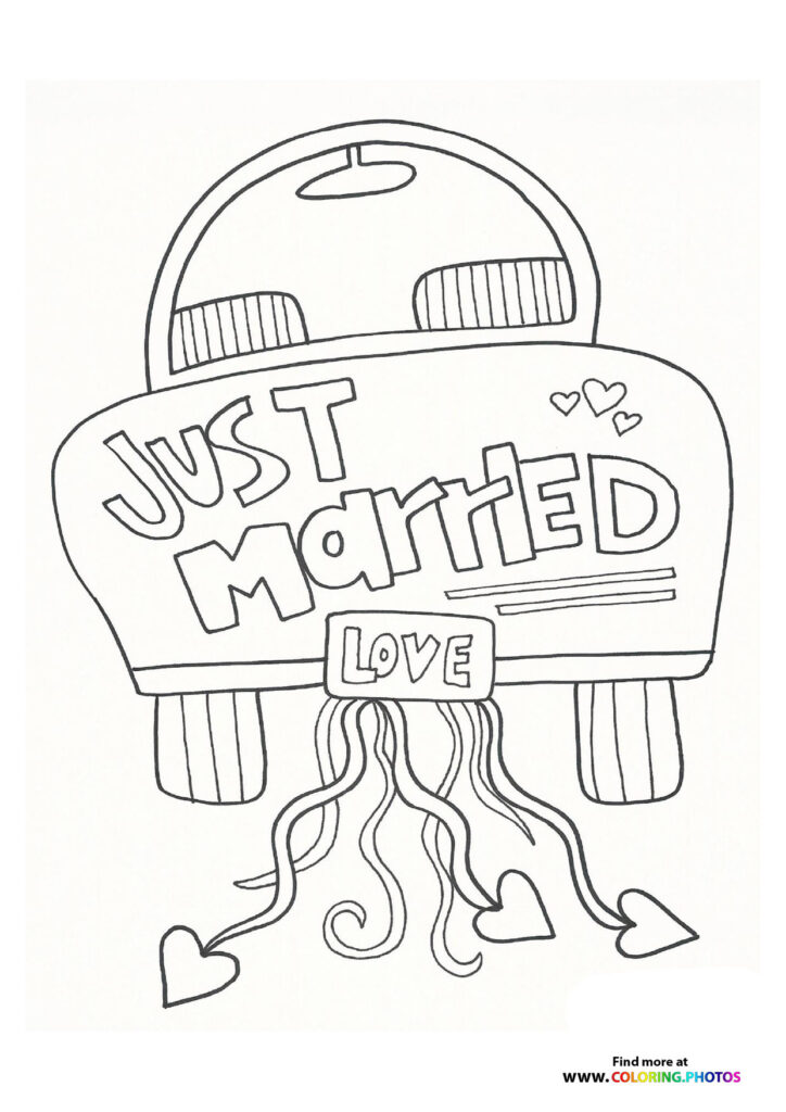Just Married Car with Ribbon