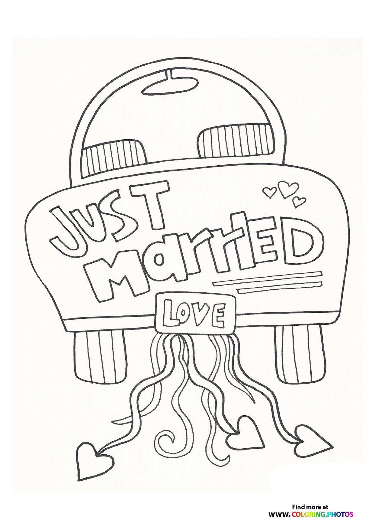 Just Married Car with Ribbon