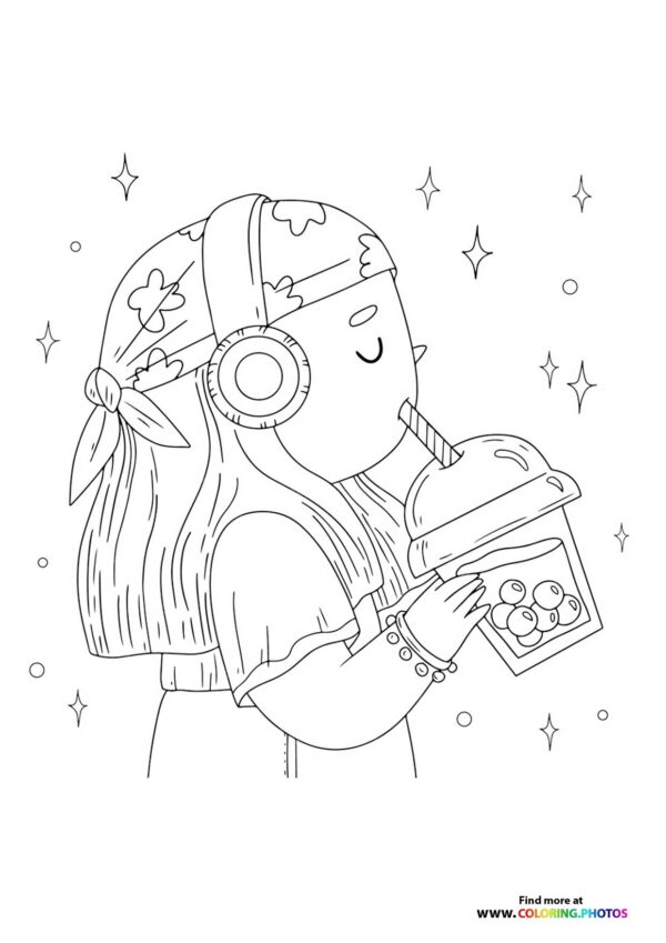 Kawaii bubble tea girl